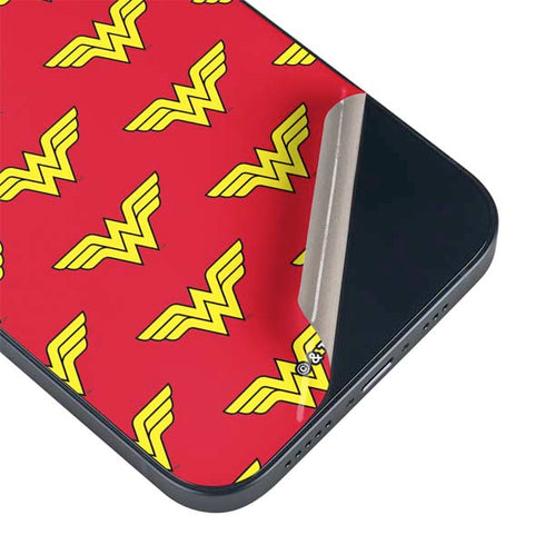 DC Comics Wonder Woman Logo Pattern iPhone 14 Plus Skin